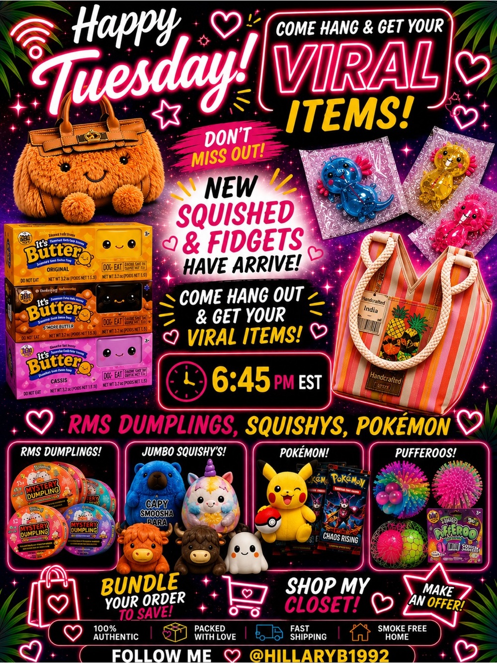 Live show tonight At 645 est ! Everything squishy